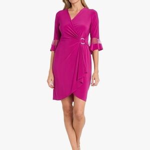 R&M Richards Magenta Wrap Dress – Size 10 – NWT